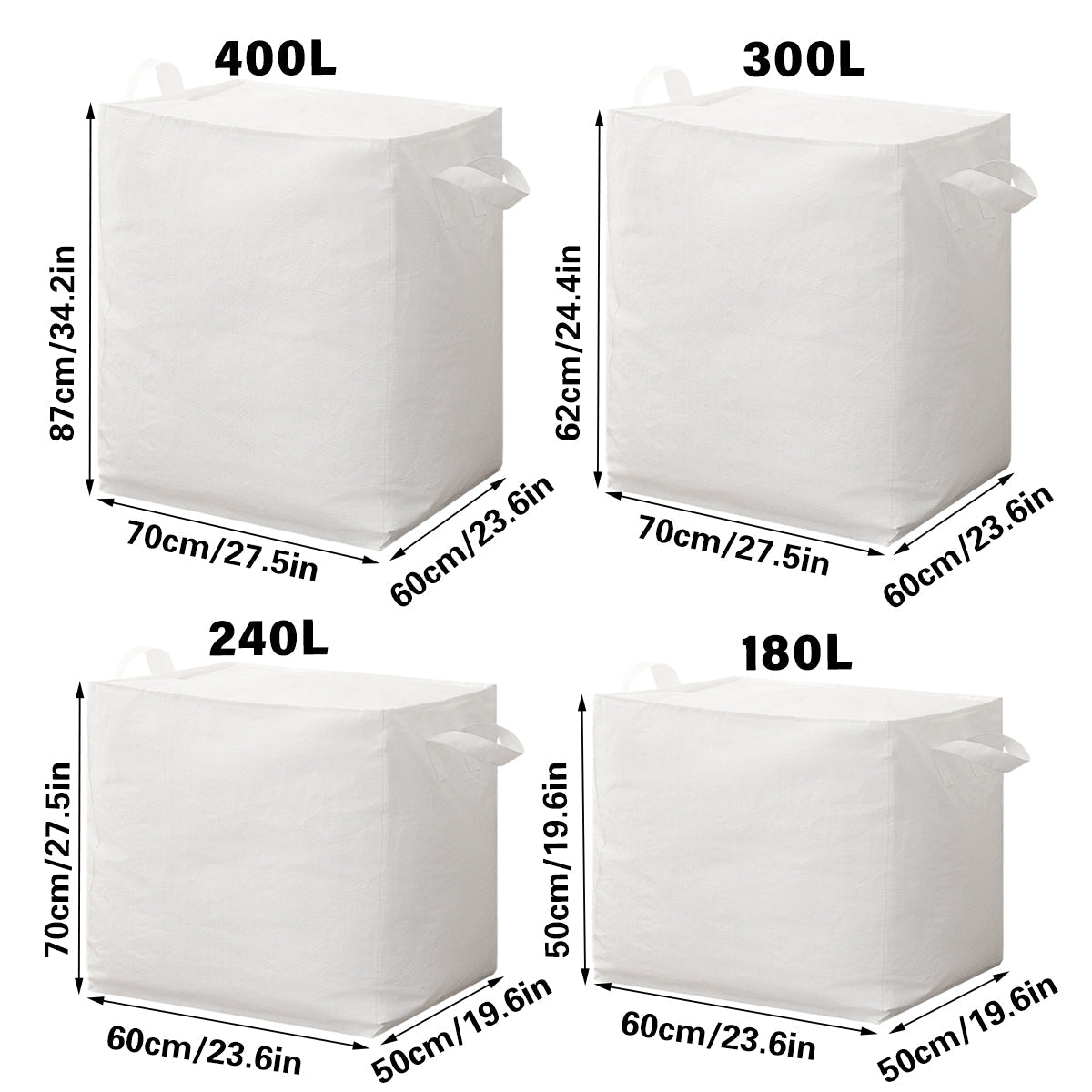 Large Capacity Moving Bag Packing Quilt Storage Luggage Clothing Organizer Tote - 400L