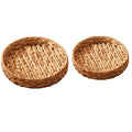 2pcs Rattan Fruit Tray Decorative Storage Trays Multipurpose Shelving Organizer - Circle - SuperSaverAU - view 6