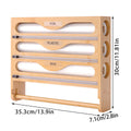 Premium Bamboo Wrap Cutter Organiser – with Paper Towel Holder