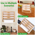 Premium Bamboo Wrap Cutter Organiser – with Paper Towel Holder
