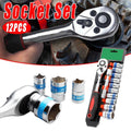 Premium 12 Piece Metric Wrench Socket Set with 72-Tooth Ratchet Handle