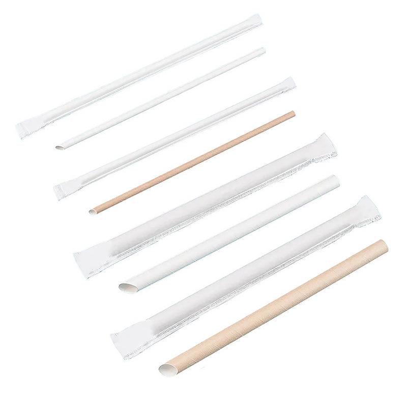 1000-2000pcs Colourful Paper Drinking Straws FOIL Metallic Party - White-12*200mm 1000PCS - SuperSaverAU - view 1