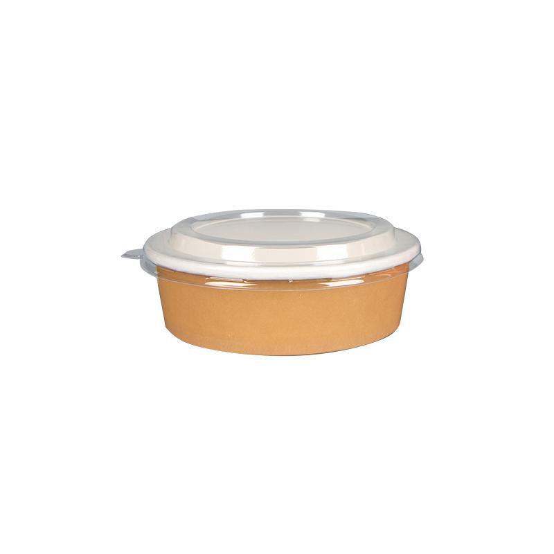 1500ML Kraft Paper Salad Bowl with Lid - Eco-Friendly Takeout Container