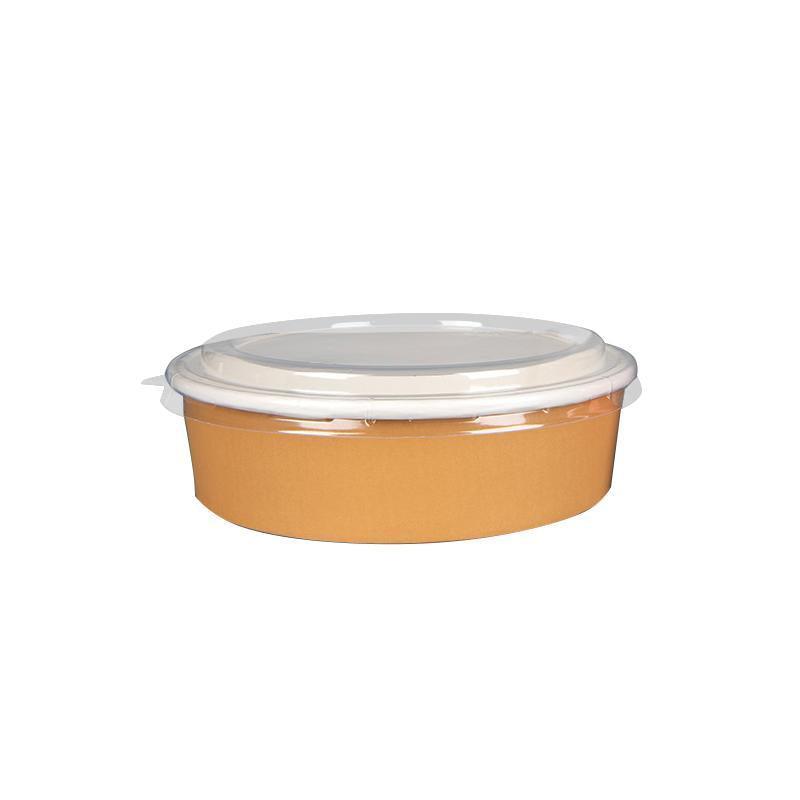 1500ML Kraft Paper Salad Bowl with Lid - Eco-Friendly Takeout Container