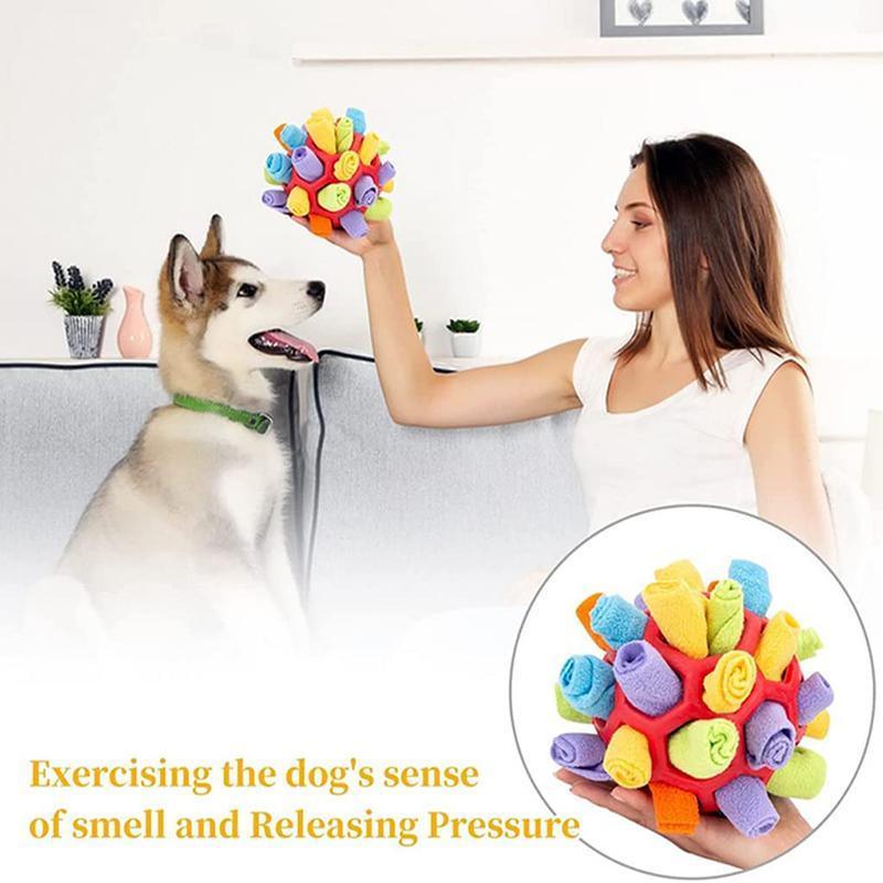Snuffle Ball Dog Toy - 15cm Interactive Treat Dispensing & Nose Work Training - SuperSaverAU - view 5