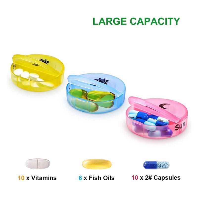 Premium Black 7 Day Weekly Pill Organiser with Removable Daily Cases
