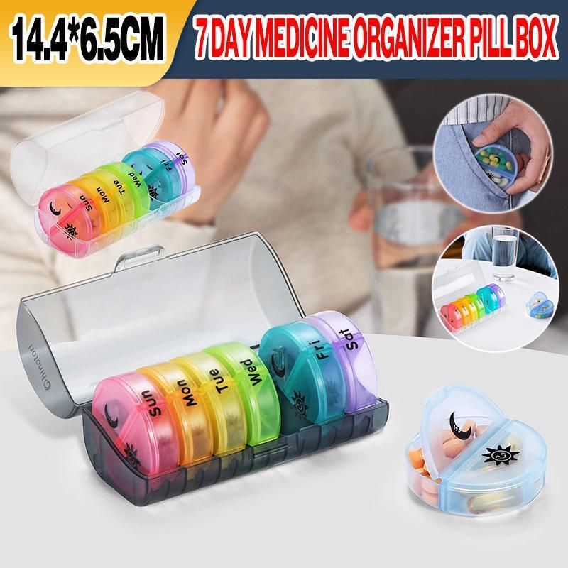 Premium Colourful 7 Day Weekly Pill Organiser with Removable Daily Cases