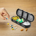 Premium Black 7 Day Pill Organiser with Detachable Daily Tablet Boxes