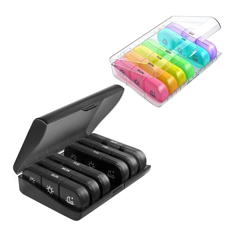 7 Day Pill Organizer - Colourful Medicine Dispenser
