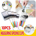 10 Piece Stainless Steel Measuring Cups and Spoons Set with Non-Slip Silicone Handles - SuperSaverAU - view 1