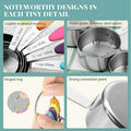 10 Piece Stainless Steel Measuring Cups and Spoons Set with Non-Slip Silicone Handles - SuperSaverAU - view 4