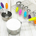 10 Piece Stainless Steel Measuring Cups and Spoons Set with Non-Slip Silicone Handles - SuperSaverAU - view 5