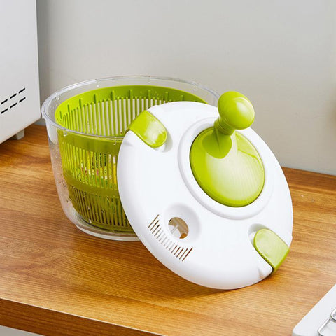 Salad Spinner - Quick Drying Vegetable & Fruit Washer with Easy Spin Handle - SuperSaverAU - view 2