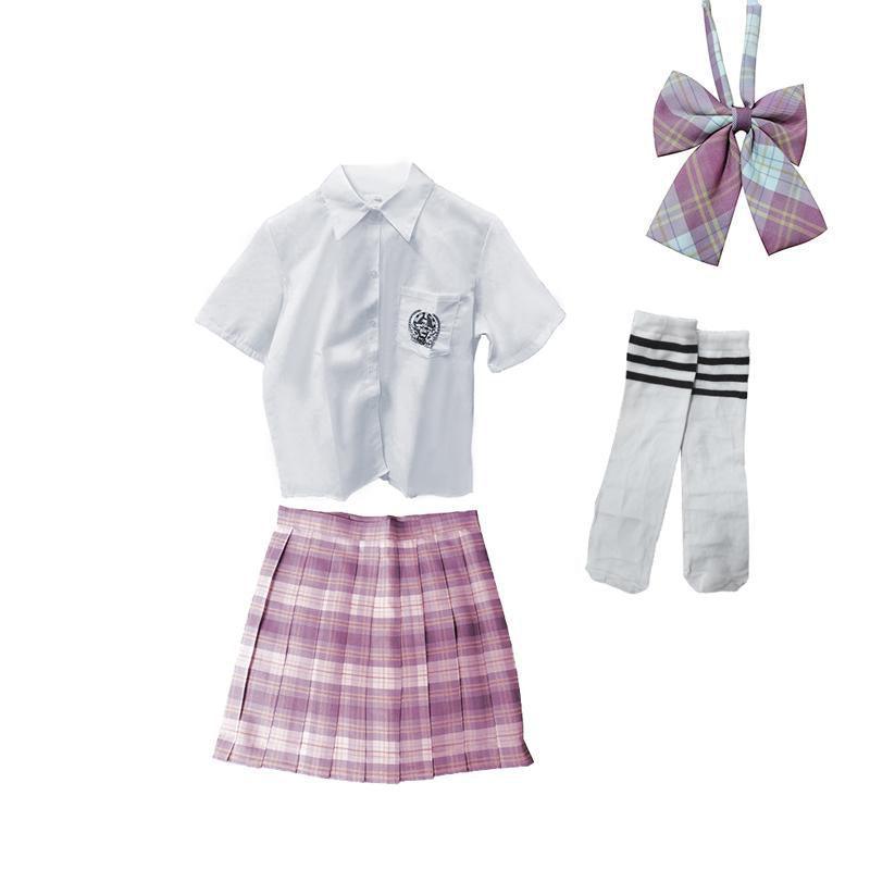 Girls High Waist Tartan Pleated Skirt - Summer Style - M