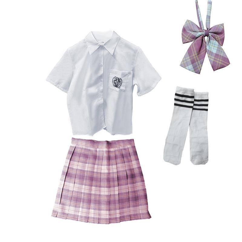 Girls High Waist Tartan Pleated Skirt - Summer Style - M