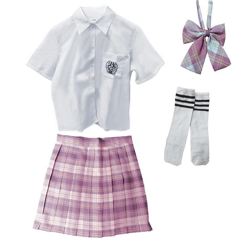 Girls High Waist Tartan Pleated Skirt - Summer Style - M
