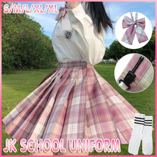 Girls High Waist Tartan Pleated Skirt - Summer Style - 2XL