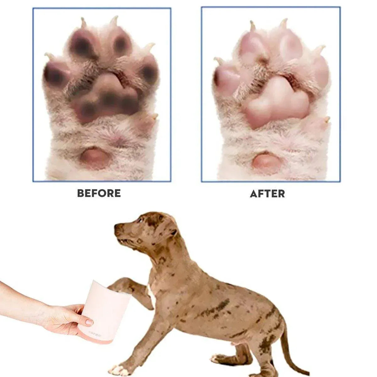 Premium No-Rub Pet Paw Cleaner Cup - Grey