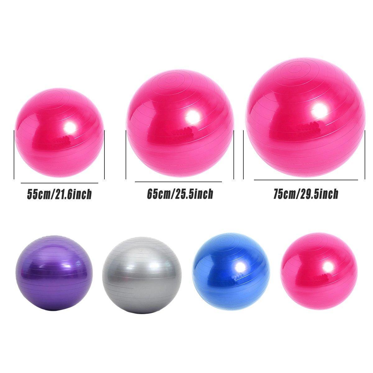 Explosion-Proof 75cm Yoga Ball - Grey, Stability & Balance