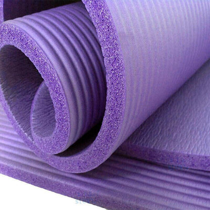 Premium 15mm Thick NBR Yoga Mat for Exercise and Fitness - Purple