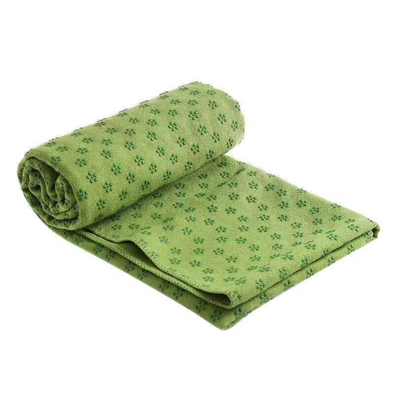 Premium Non-Slip Microfiber Yoga Towel with Mesh Carry Bag 183 x 63cm - Green