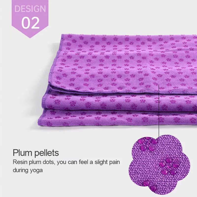Non-Slip Microfiber Yoga Towel - Light Purple Fitness Mat