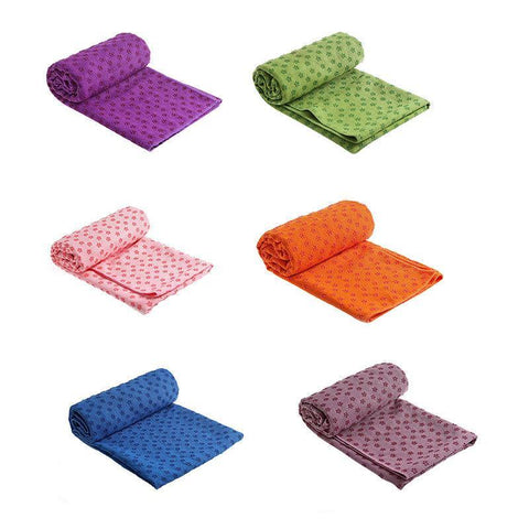 Non-Slip Microfiber Yoga Towel - Orange Fitness Mat - SuperSaverAU - view 2