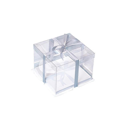 20 PCS Clear Treat Box Box Portable Cake Display Transparent Birthday Cake - 6 INCH(without ribbon)-Single