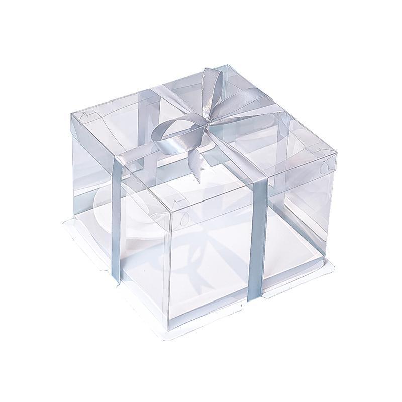 20 PCS Clear Treat Box Box Portable Cake Display Transparent Birthday Cake - 6 INCH(without ribbon)-Single - SuperSaverAU - view 5