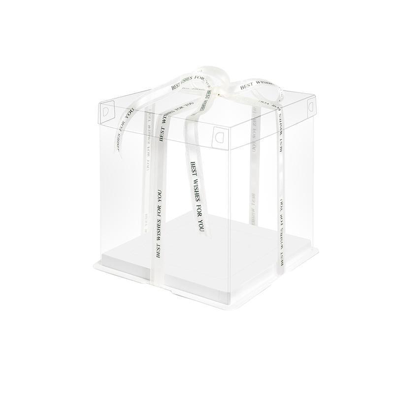 20 PCS Clear Treat Box Box Portable Cake Display Transparent Birthday Cake - 6 INCH(without ribbon)-Single - SuperSaverAU - view 7