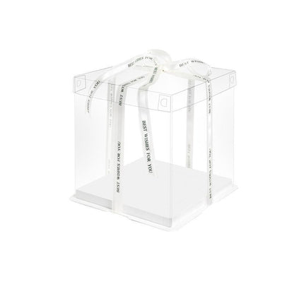 20 PCS Clear Treat Box Box Portable Cake Display Transparent Birthday Cake - 6 INCH(without ribbon)-Single