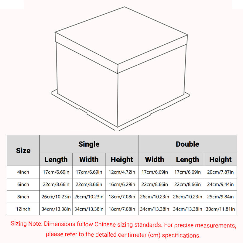 20 PCS Clear Treat Box Box Portable Cake Display Transparent Birthday Cake - 4 INCH(without ribbon)-Double - SuperSaverAU - view 2