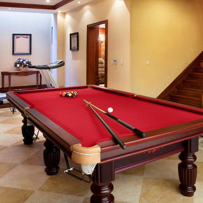 Billiard Snooker Pool Table Cover Cloth 9FT with Felt Strip - Red
