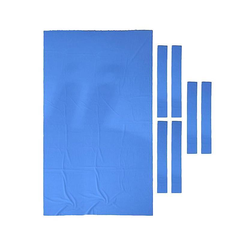 Premium 7 Piece Blue 9FT Billiard Snooker Pool Table Cloth Set