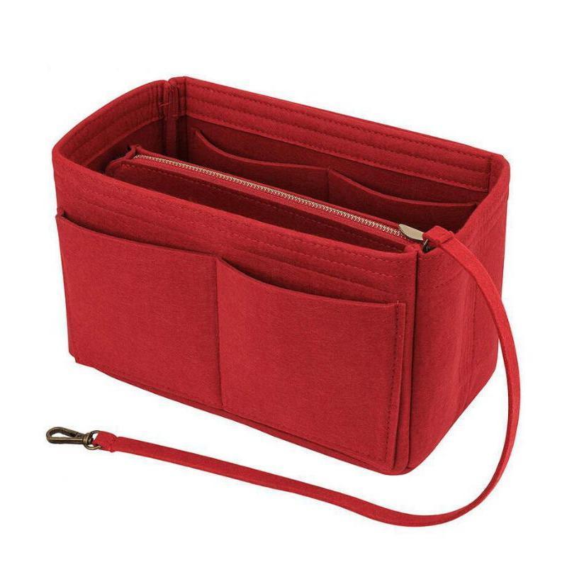 Felt Handbag Organizer Insert - Multiple Pockets for Tote and Purse Beige L - SuperSaverAU - view 10
