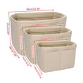 Premium Coffee Felt Handbag Organiser Insert with Pockets Size L