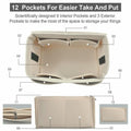 Premium Coffee Felt Handbag Organiser Insert with Pockets Size L