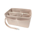 Premium Coffee Felt Handbag Organiser Insert with Pockets Size L