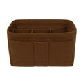 Premium Coffee Felt Handbag Organiser Insert with Pockets Size L