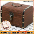 Premium Wooden Treasure Chest Piggy Bank – with Lock & Key