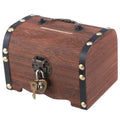 Premium Wooden Treasure Chest Piggy Bank – with Lock & Key