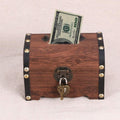 Premium Wooden Treasure Chest Piggy Bank – with Lock & Key