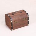 Premium Wooden Treasure Chest Piggy Bank – with Lock & Key