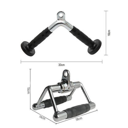 Tricep Press-Down Bar & Rope - Cable Pulley Attachment for Gym