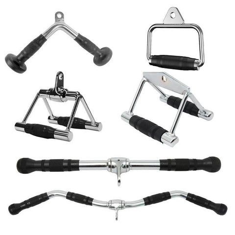 Revolving Straight Bar & Tricep Rope - Cable Pulley Attachment for Gym - SuperSaverAU - view 2