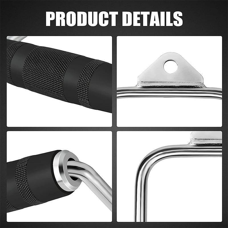 EZ Curl Pull-Down Bar & Tricep Rope - Cable Pulley Attachment for Gym