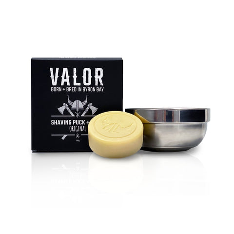 Shaving Soap Puck + Steel Bowl (Original) Valor Scent) - SuperSaverAU - view 1