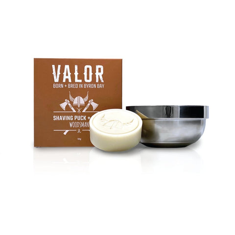 Shaving Soap Puck + Steel Bowl (Woodsman Scent) - SuperSaverAU - view 1