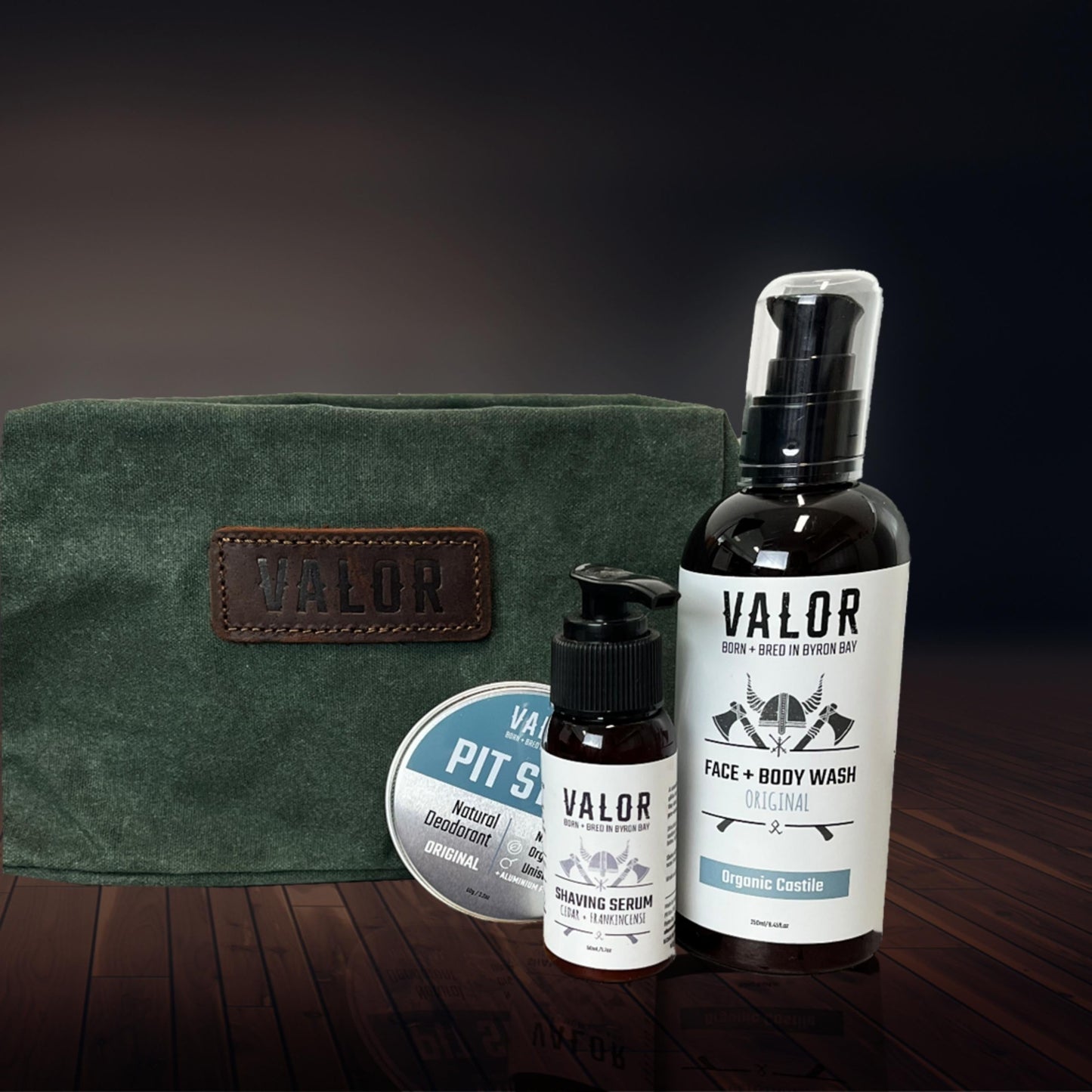 Fresh Man Gift Set - Organic Shaving Serum, Castile Wash, Natural Deodorant, Vegan, 3 Items