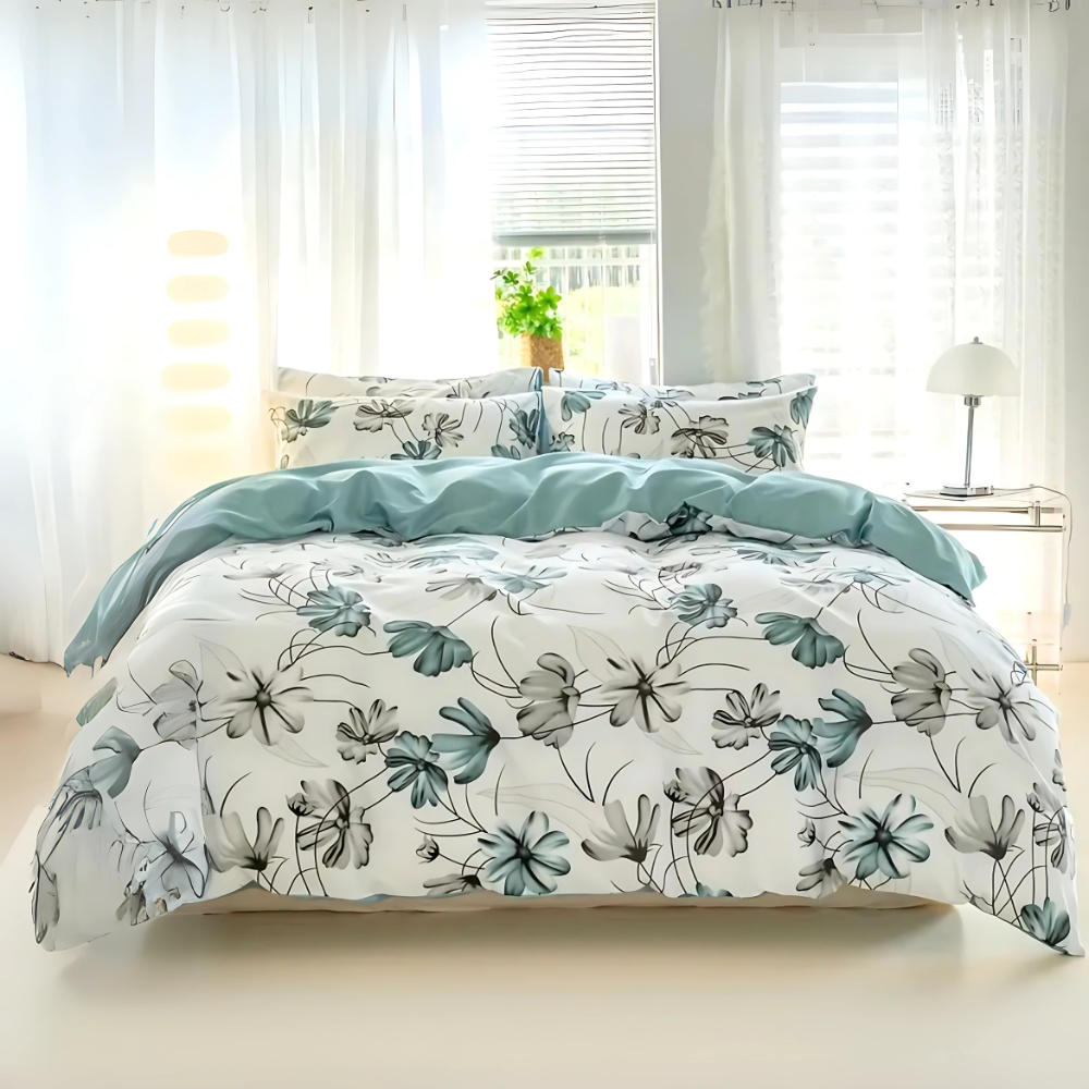 Dreamfields Floral Mist Quilt Cover Set - Super King Size, 3pcs, Easy Care - SuperSaverAU - view 1